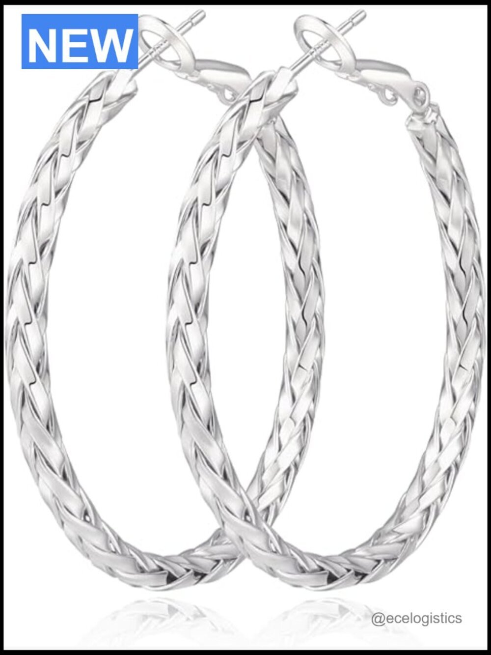925 Sterling Silver Twist Hoop Earrings Lightweight 30-50mm Hypoallergenic